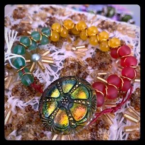 Cool Czech bead button bracelet